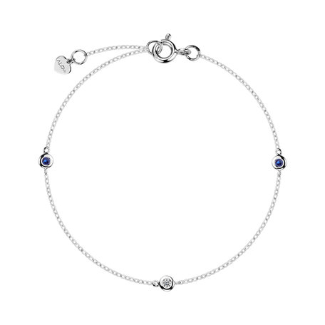 Diamond bracelet with Sapphire Dots