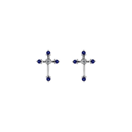 Diamond earrings and Sapphire Passion Cross