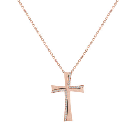 Diamond pendant Rose Cross