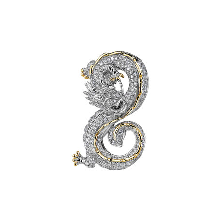 Diamond brooch and pendant Asia Dragon