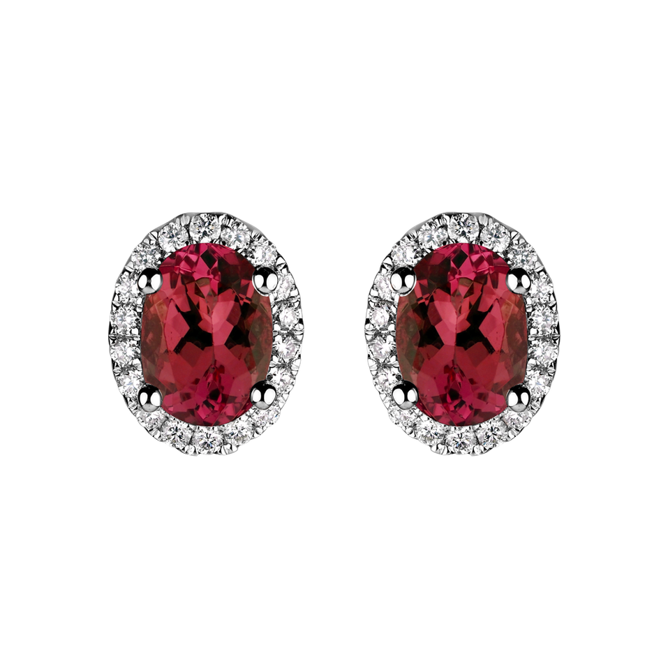 Diamond earrings with Ruby Imperial Allegory