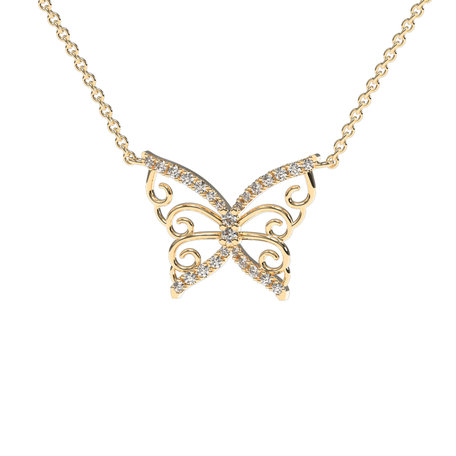 Diamond necklace Shiny Butterfly