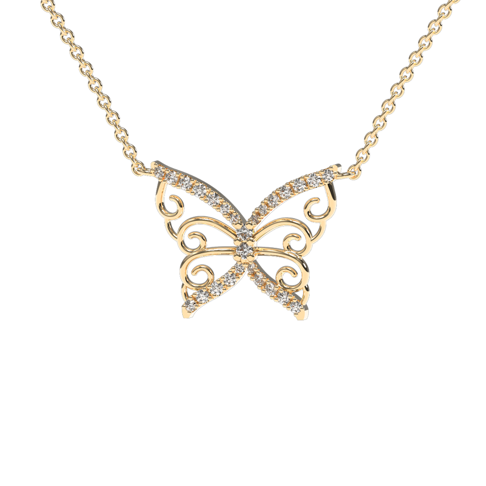 Diamond necklace Shiny Butterfly