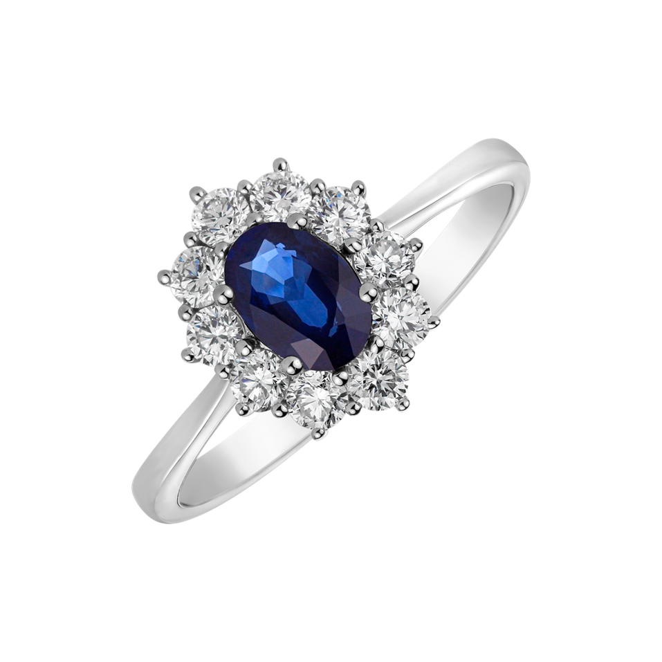 Diamond ring with Sapphire Princess Joy