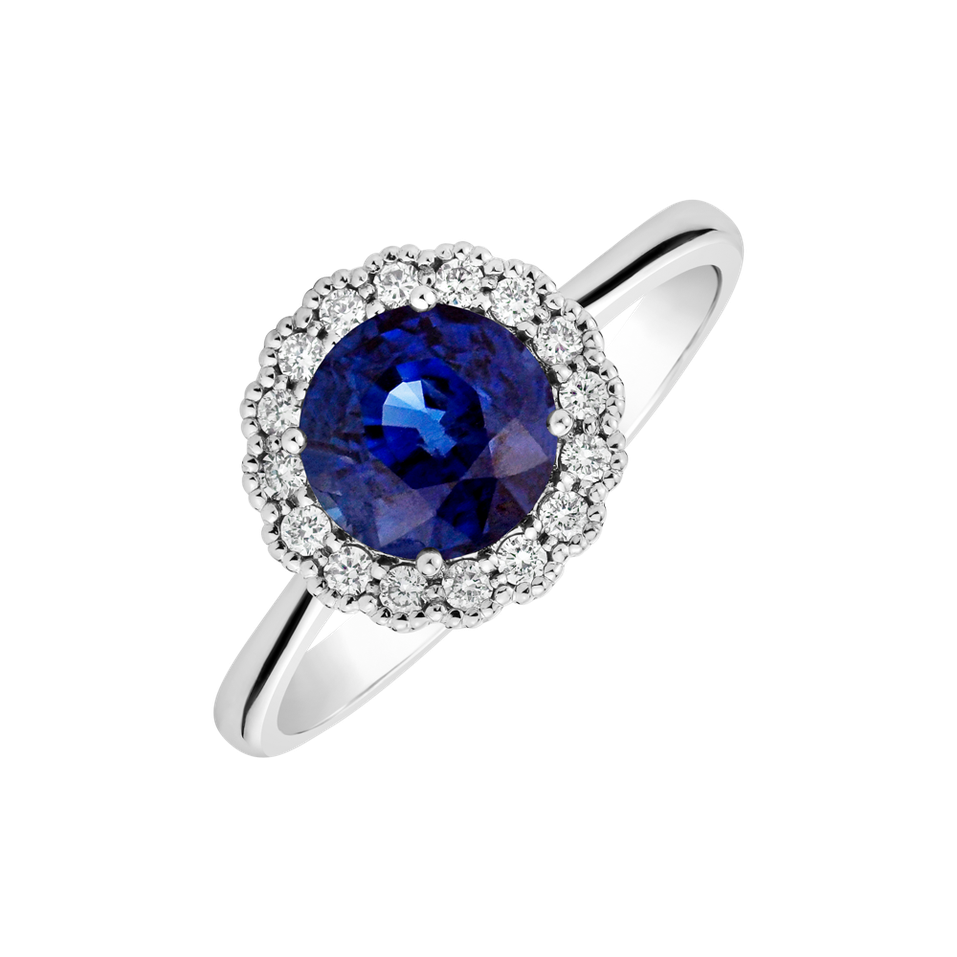 Diamond ring with Sapphire Tender Dream