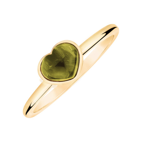 Ring with Prehnite Bonbon