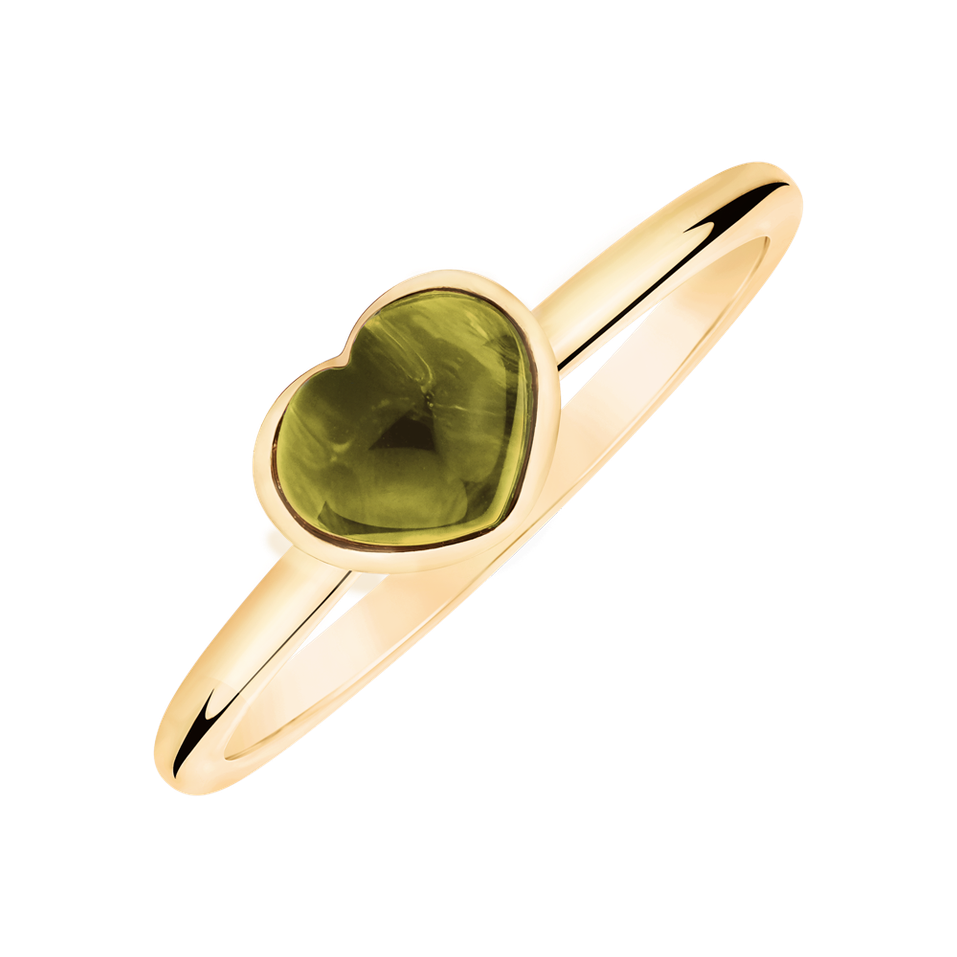 Ring with Prehnite Bonbon