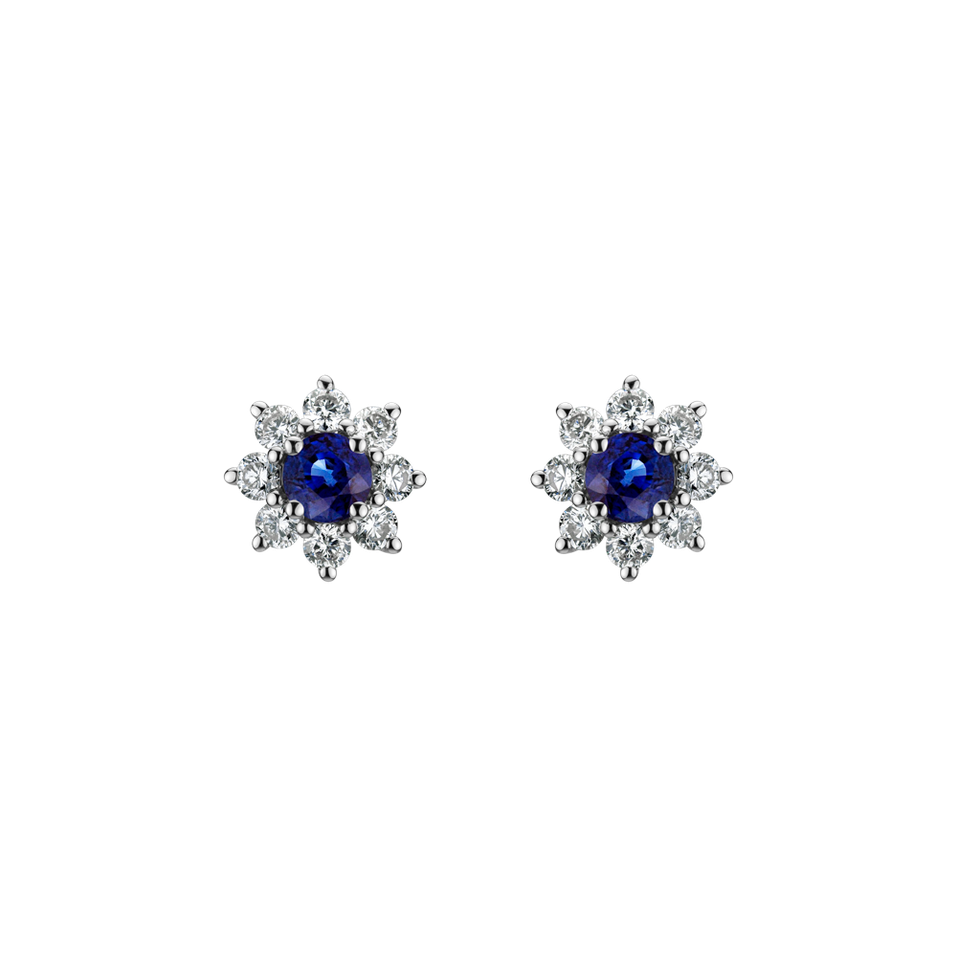 Diamond earrings with Sapphire Celestial Romance