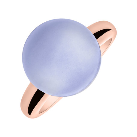 Ring with Blue Chalcedony Round Bonbon