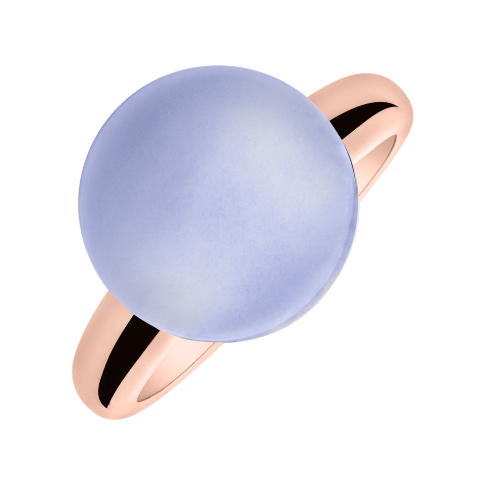 Ring with Blue Chalcedony Round Bonbon