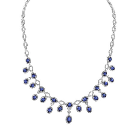 Diamond necklace with Sapphire Princess Fantasy