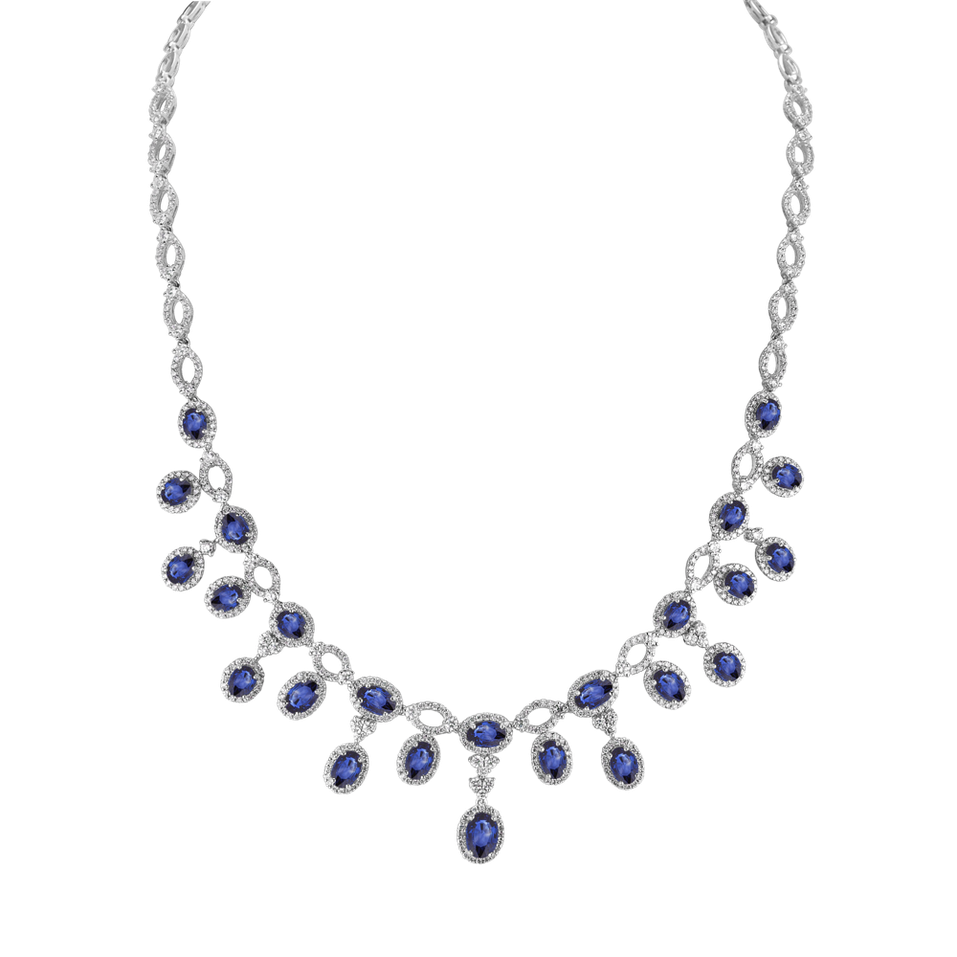 Diamond necklace with Sapphire Princess Fantasy