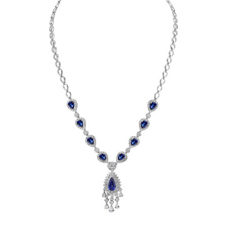 Diamond necklace with Sapphire Royal Mystery