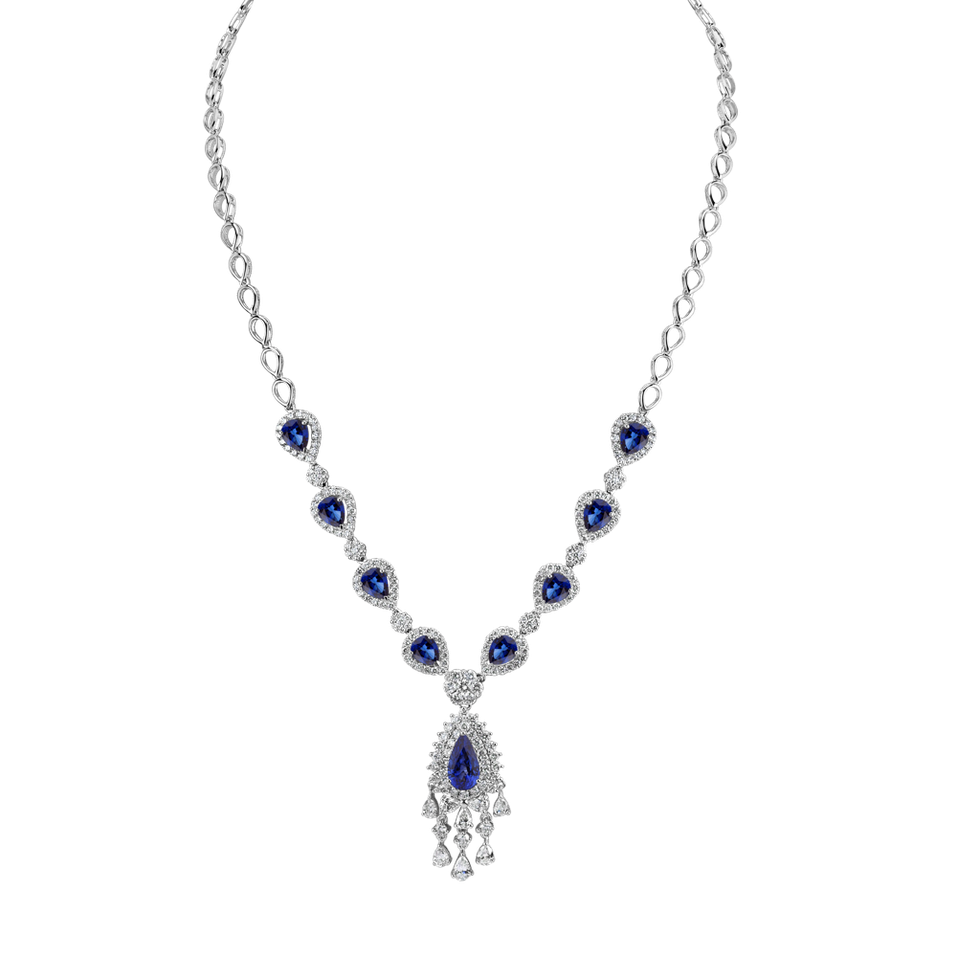 Diamond necklace with Sapphire Royal Mystery