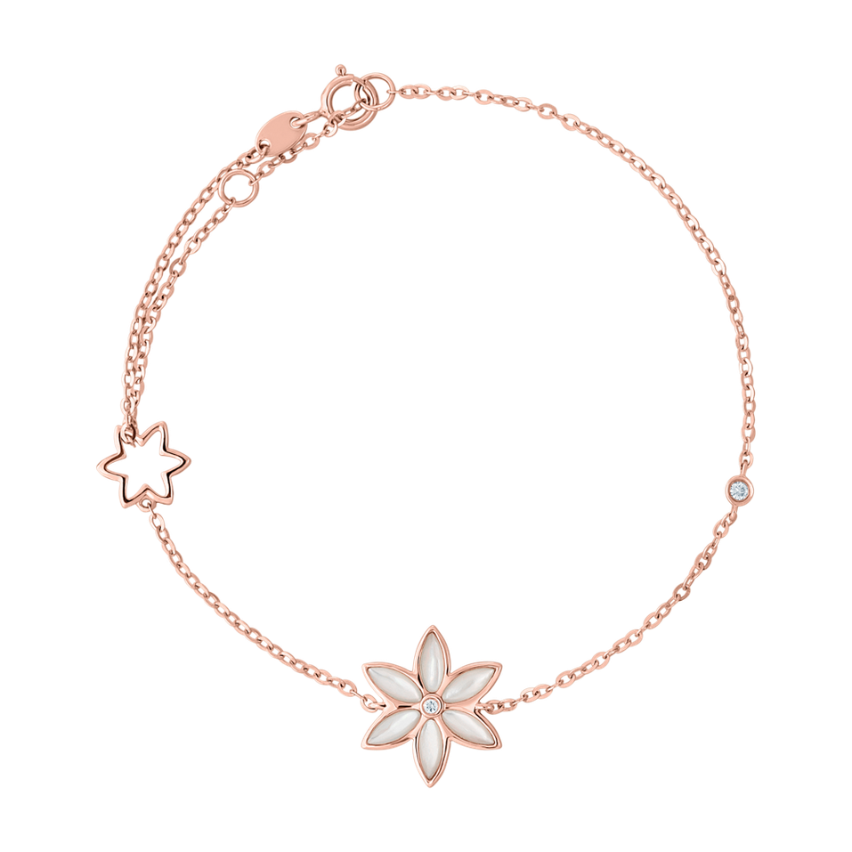 Diamond bracelet with Pearl Floral Symphony