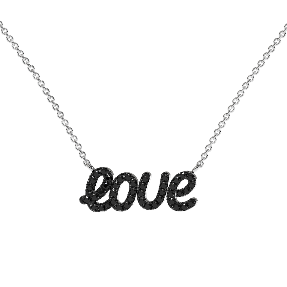 Necklace with black and white diamonds Precious Love