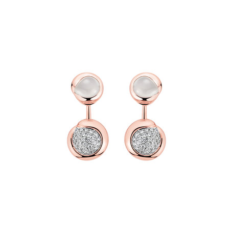 Diamond earrings with Moonstone Charming Vesper