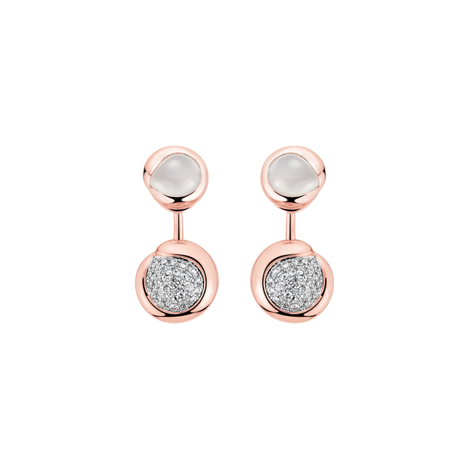 Diamond earrings with Moonstone Charming Vesper