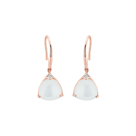 Diamond earrings with Moonstone Rising Labyrinth