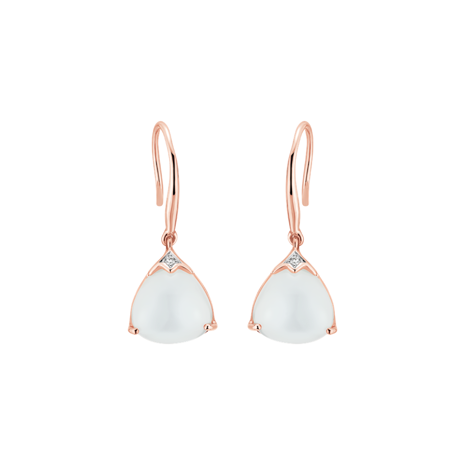 Diamond earrings with Moonstone Rising Labyrinth