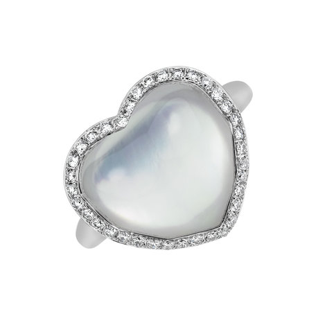 Diamond ring with pearl Diamond Goddess