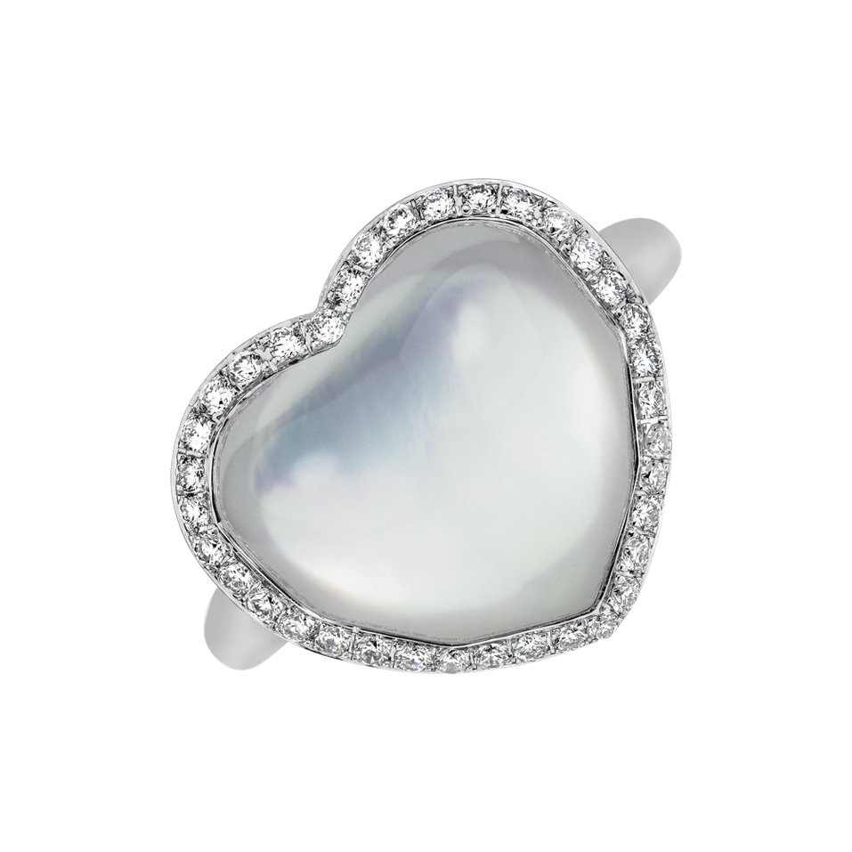 Diamond ring with pearl Diamond Goddess