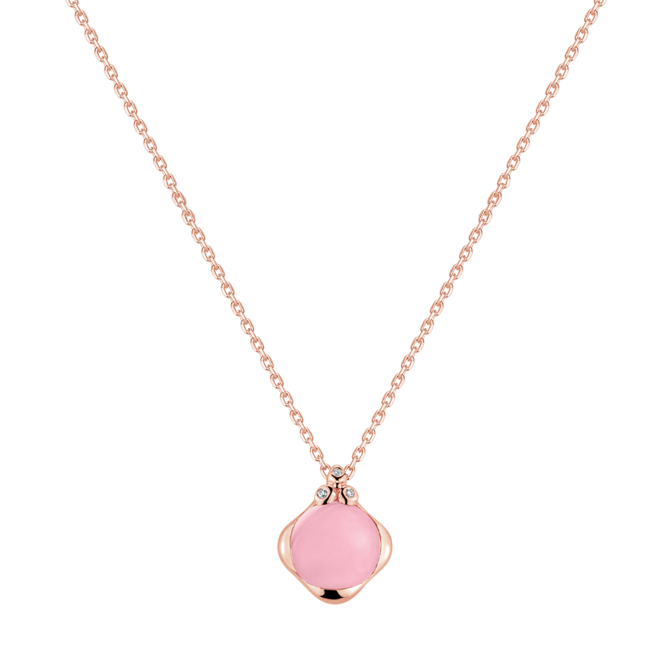 Diamond pendant with Rose Quartz Alchemy Glam