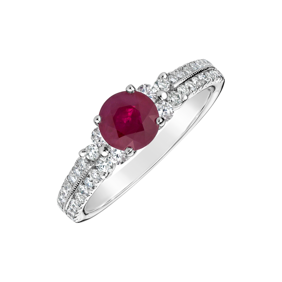 Diamond ring with Ruby Ruby Ray