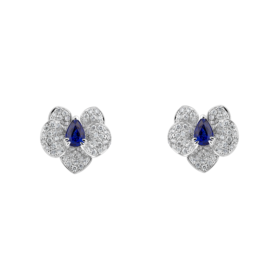 Diamond earrings with Sapphire Sapphire Orchid