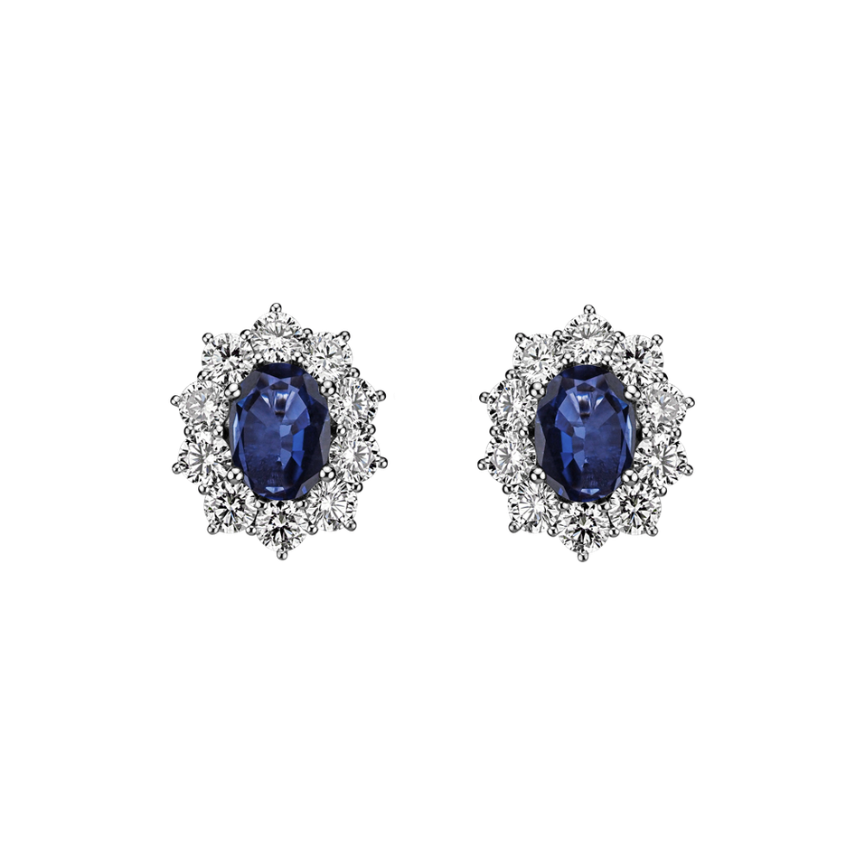 Diamond earrings with Sapphire Moon Witchery