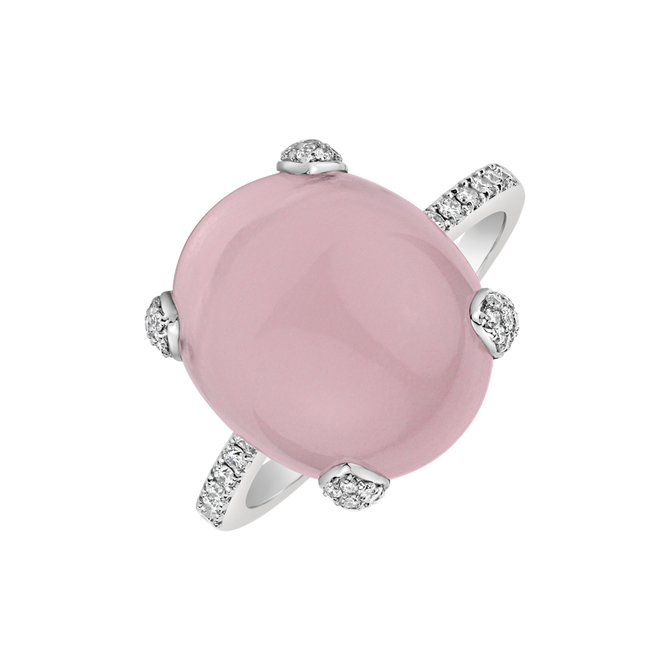 Diamond ring with Rose Quartz Niche