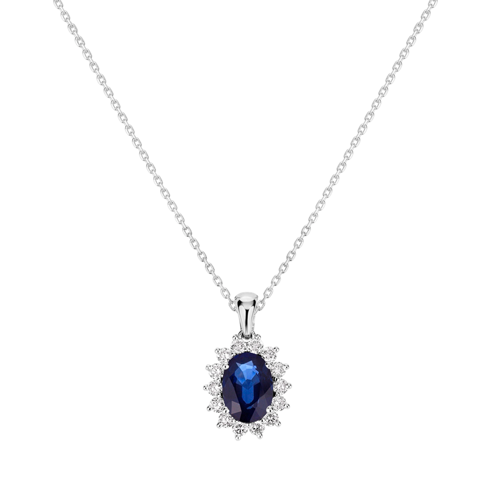 Diamond pendant with Sapphire Princess Sparkle