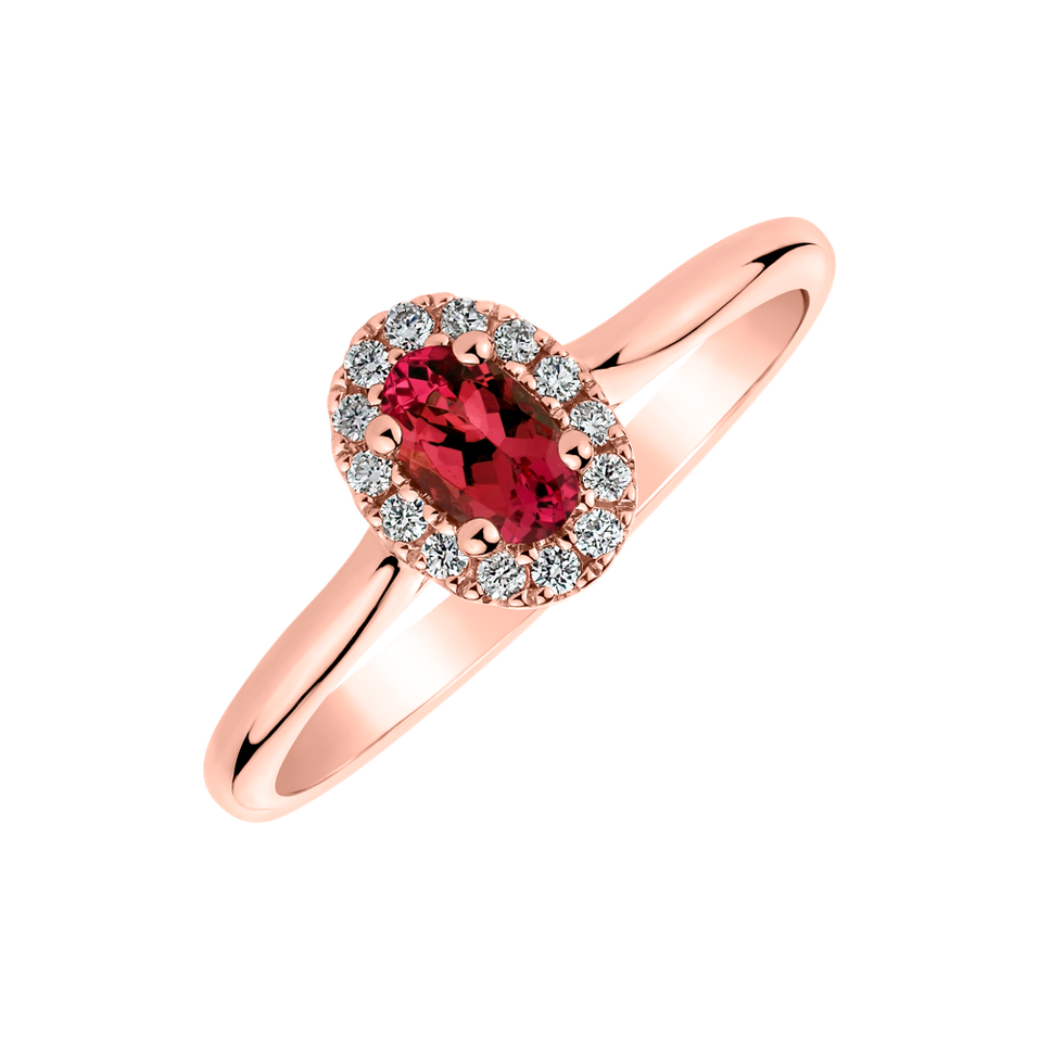 Diamond ring with Ruby Princess Innocence