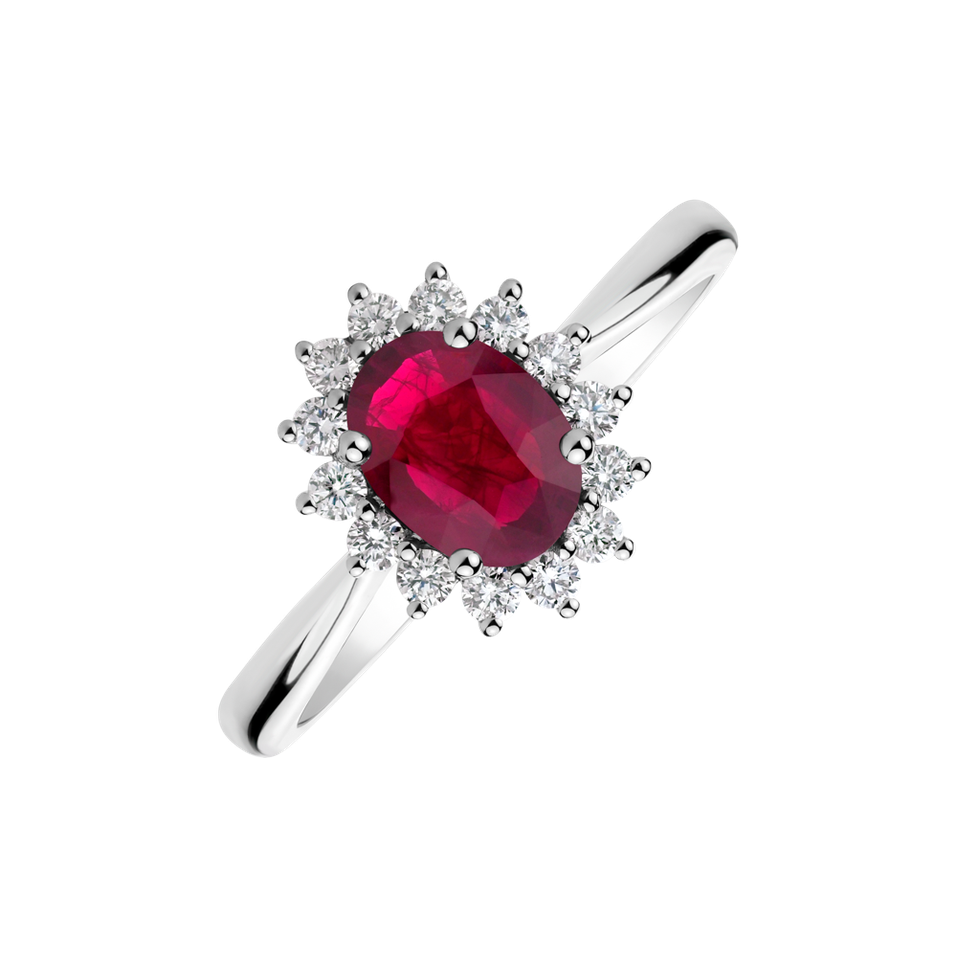 Diamond ring with Ruby Princess Sparkle