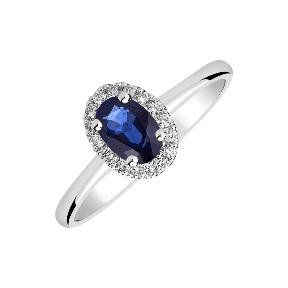 Diamond ring with Sapphire Princess Wish