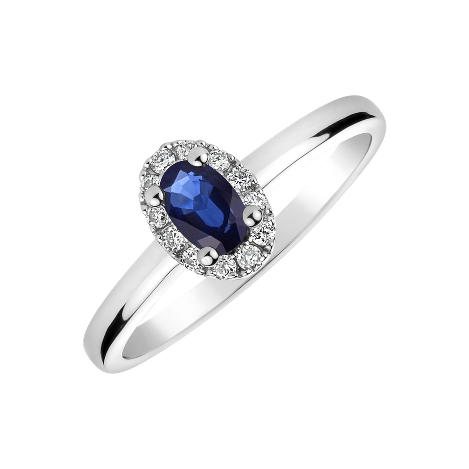 Diamond ring with Sapphire Princess Wish