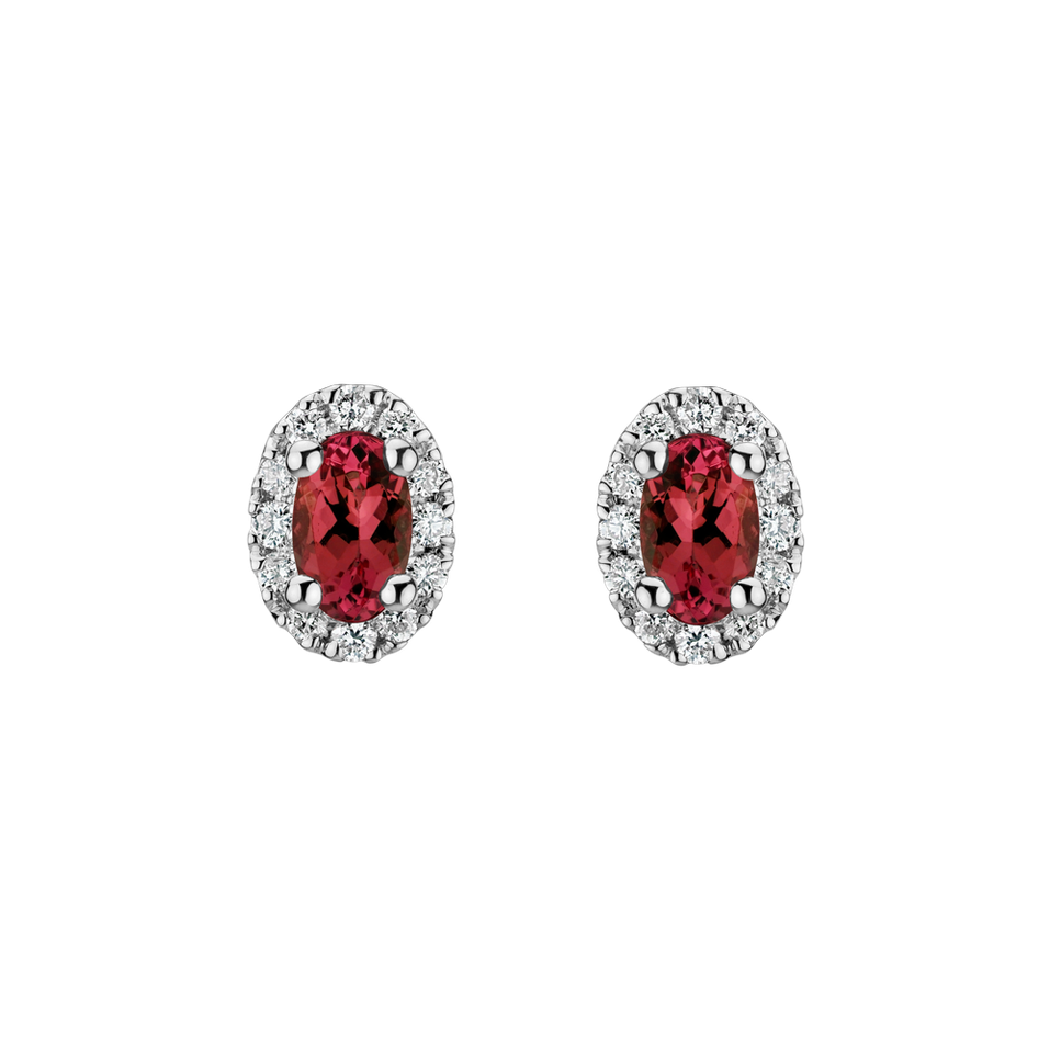 Diamond earrings with Ruby Imperial Allegory