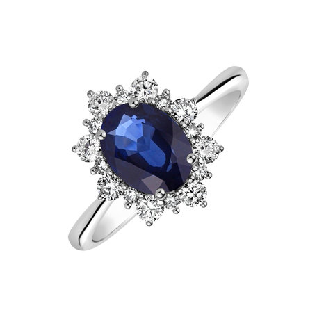 Diamond ring with Sapphire Trixie Princess