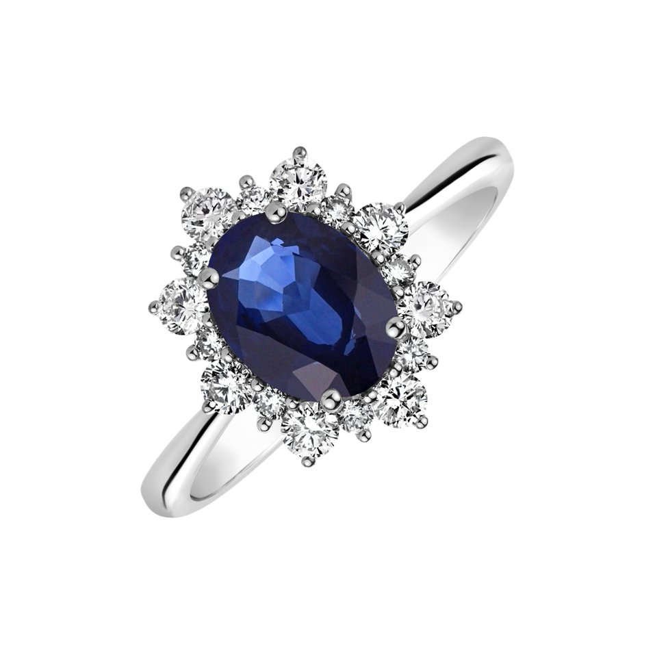 Diamond ring with Sapphire Trixie Princess