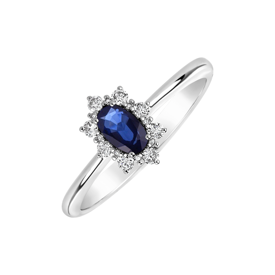 Diamond ring with Sapphire Trixie Princess