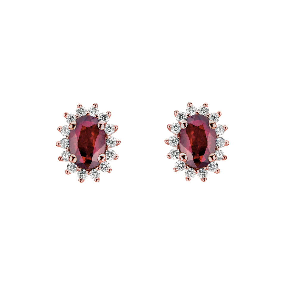 Diamond earrings with Ruby Princess Sparkle