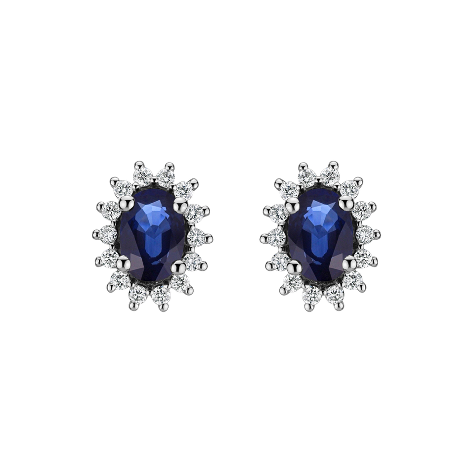 Diamond earrings with Sapphire Princess Sparkle