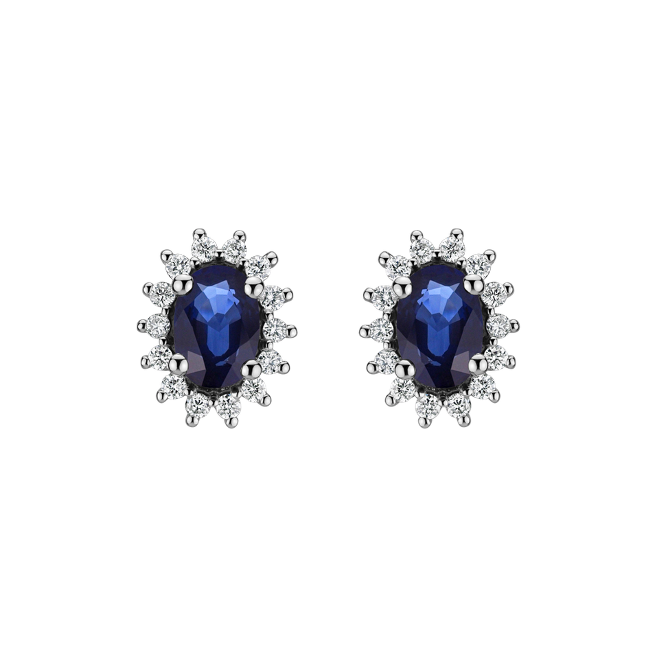 Diamond earrings with Sapphire Princess