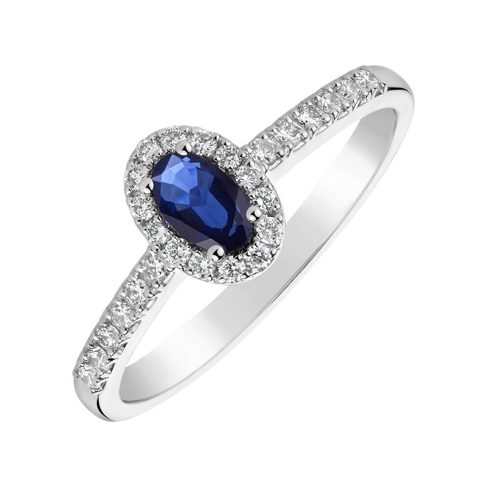 Diamond ring with Sapphire Princess