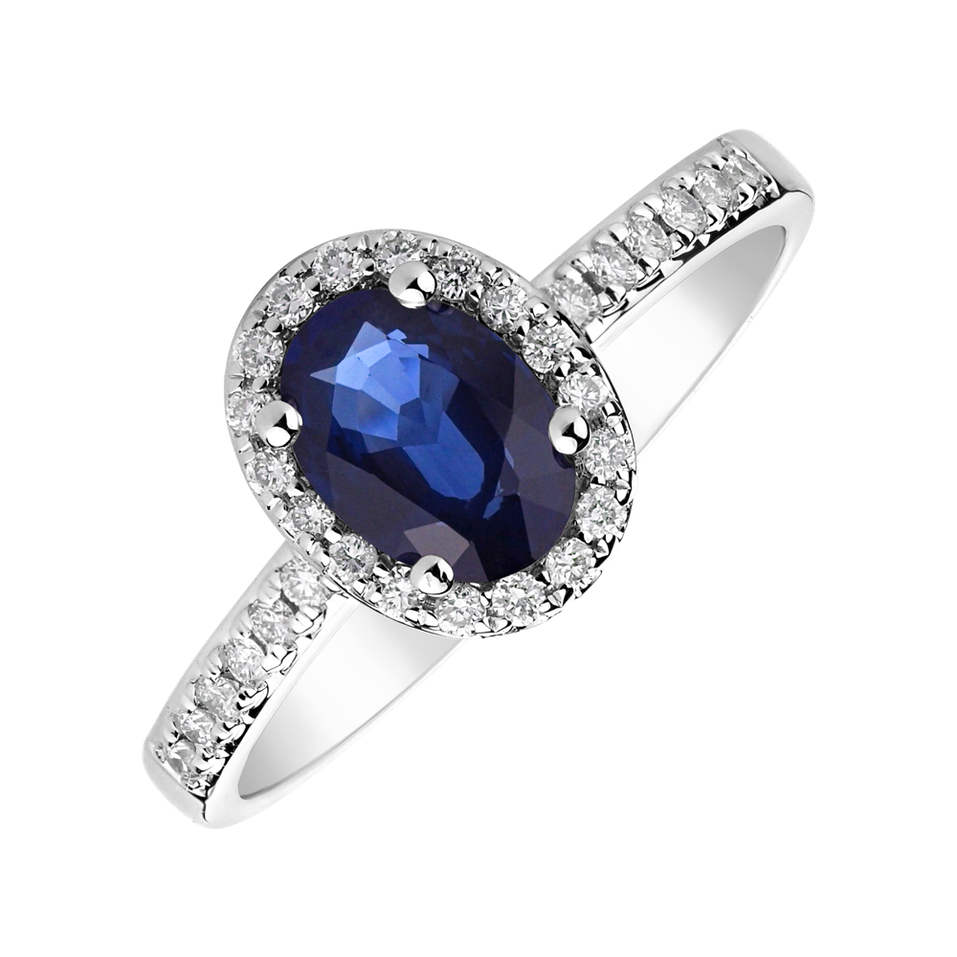 Diamond ring with Sapphire Princess