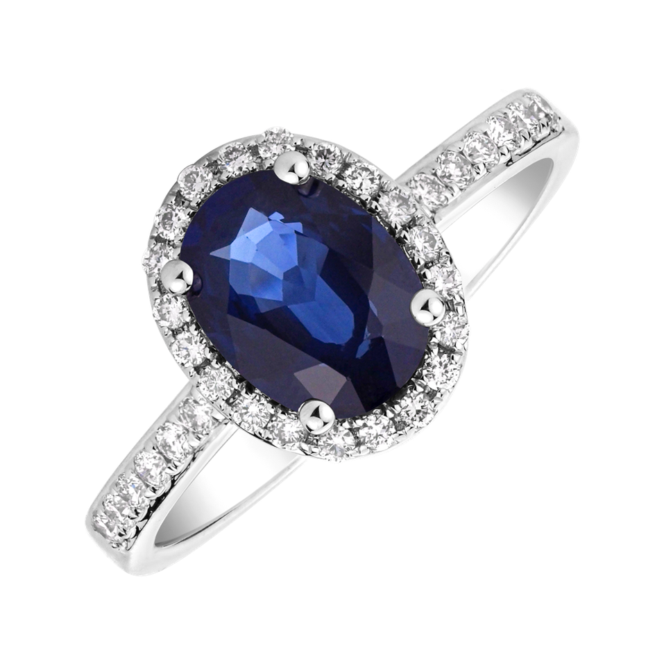 Diamond ring with Sapphire Princess