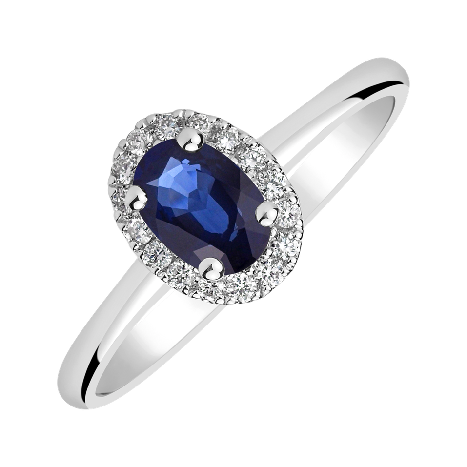 Diamond ring with Sapphire Princess