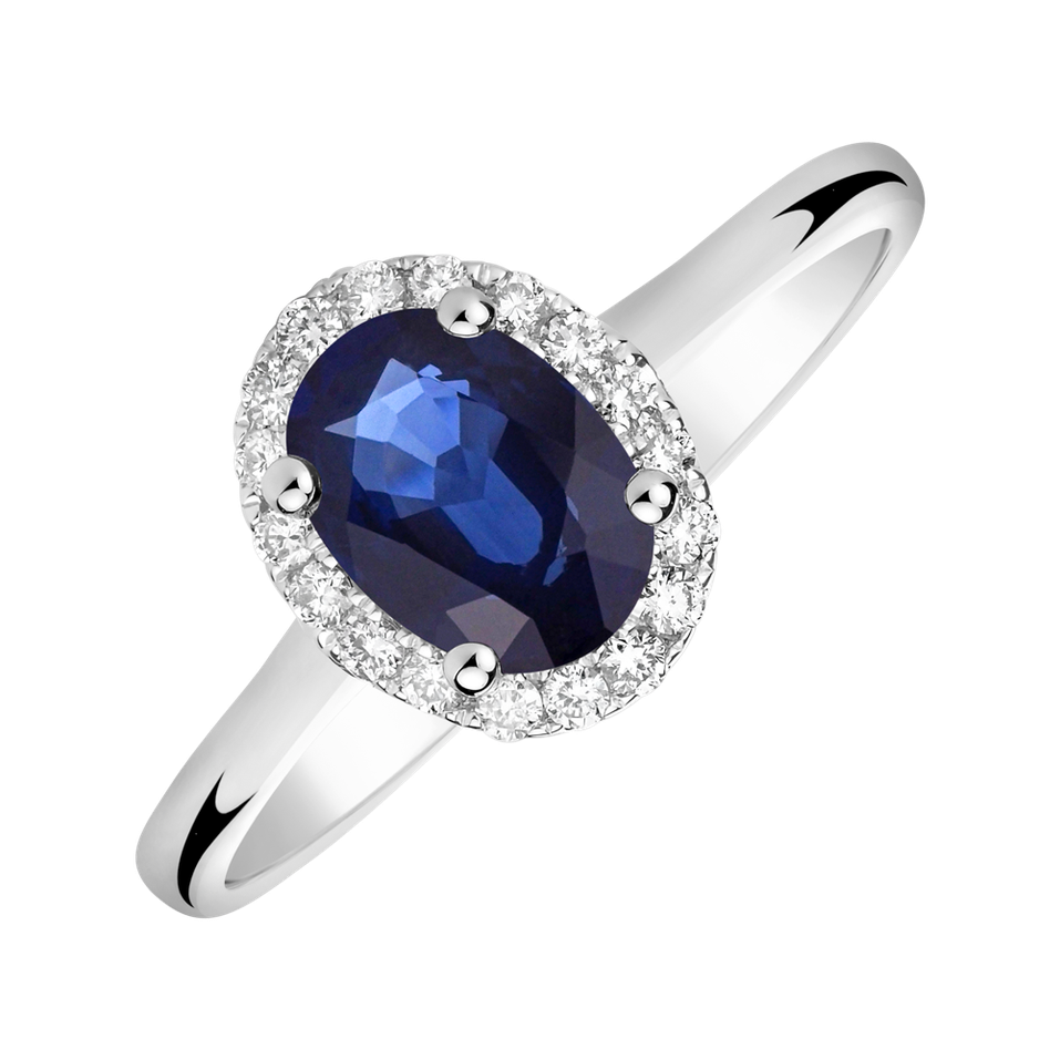 Diamond ring with Sapphire Princess