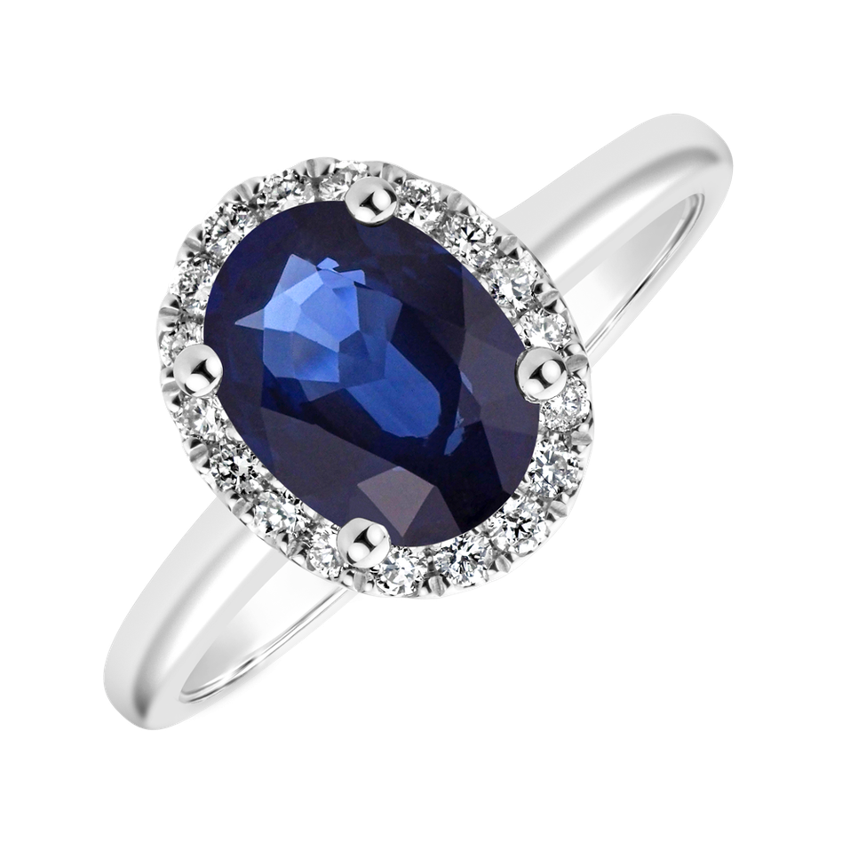 Diamond ring with Sapphire Princess