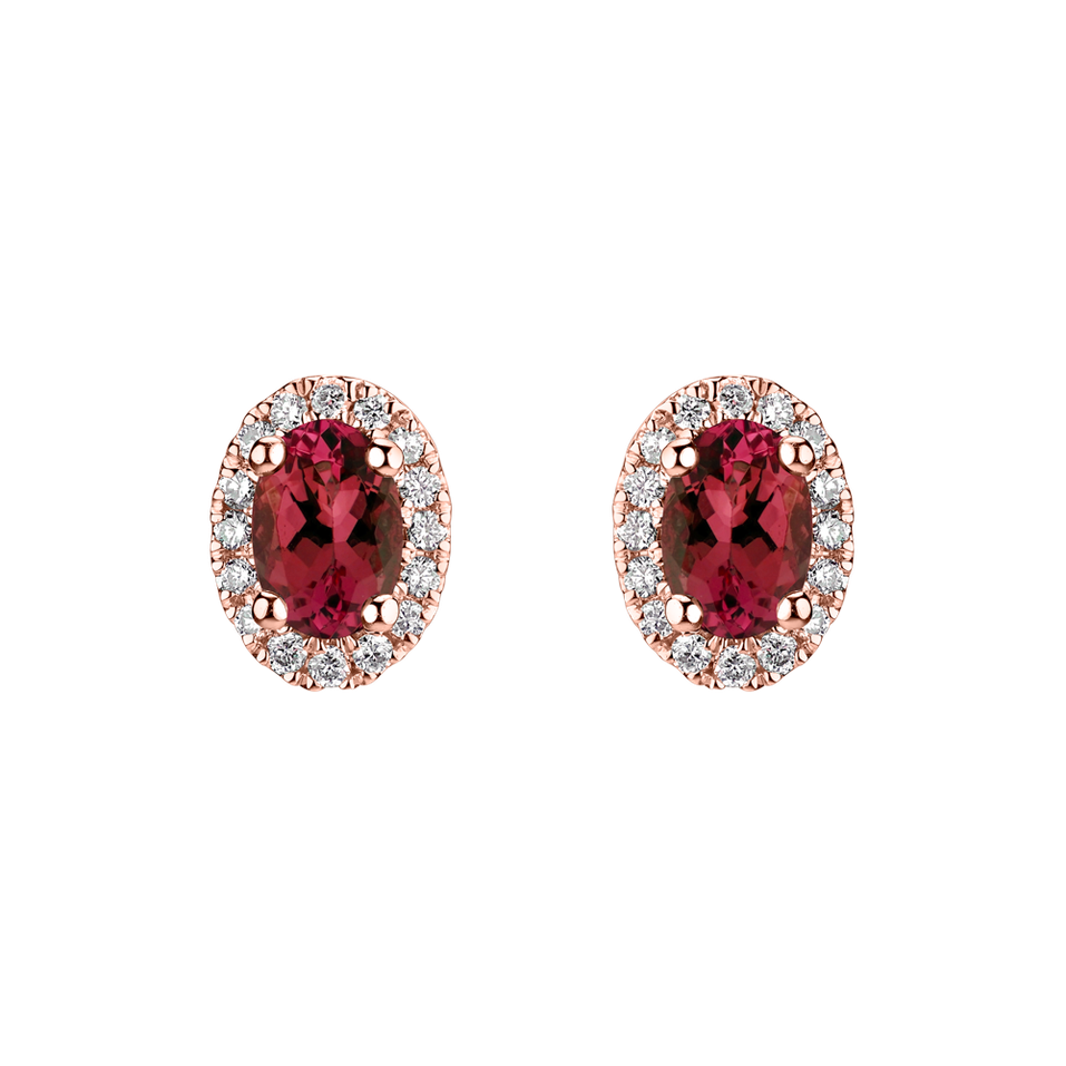 Diamond earrings with Ruby Princess